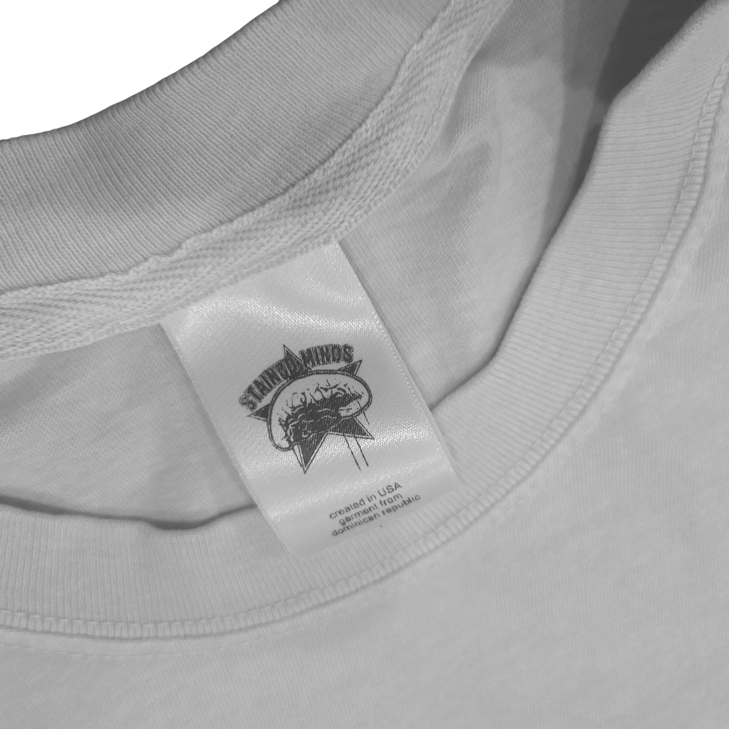 Simple Stainz - "Stained Minds" on a White Tee
