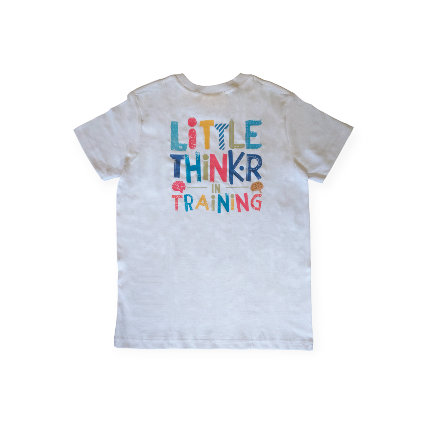 Stained Kids - Little Think-R In Training - White Crewneck T-Shirt