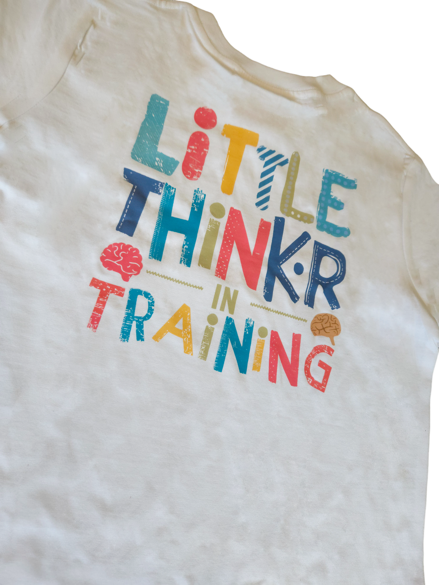 Stained Kids - Little Think-R In Training - White Crewneck T-Shirt