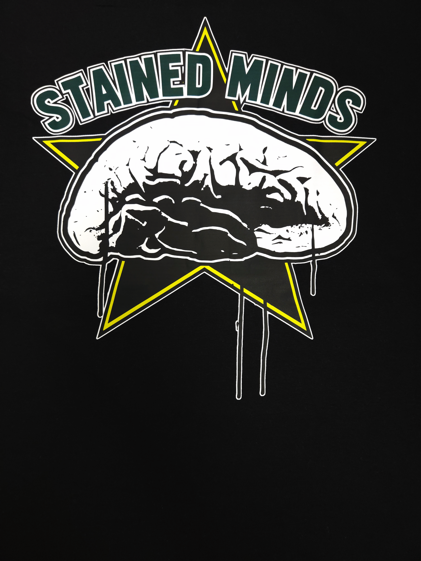 The Stained Brain - Dark - Rich Era Unisex T-Shirt | Green “Stained Minds” Logo