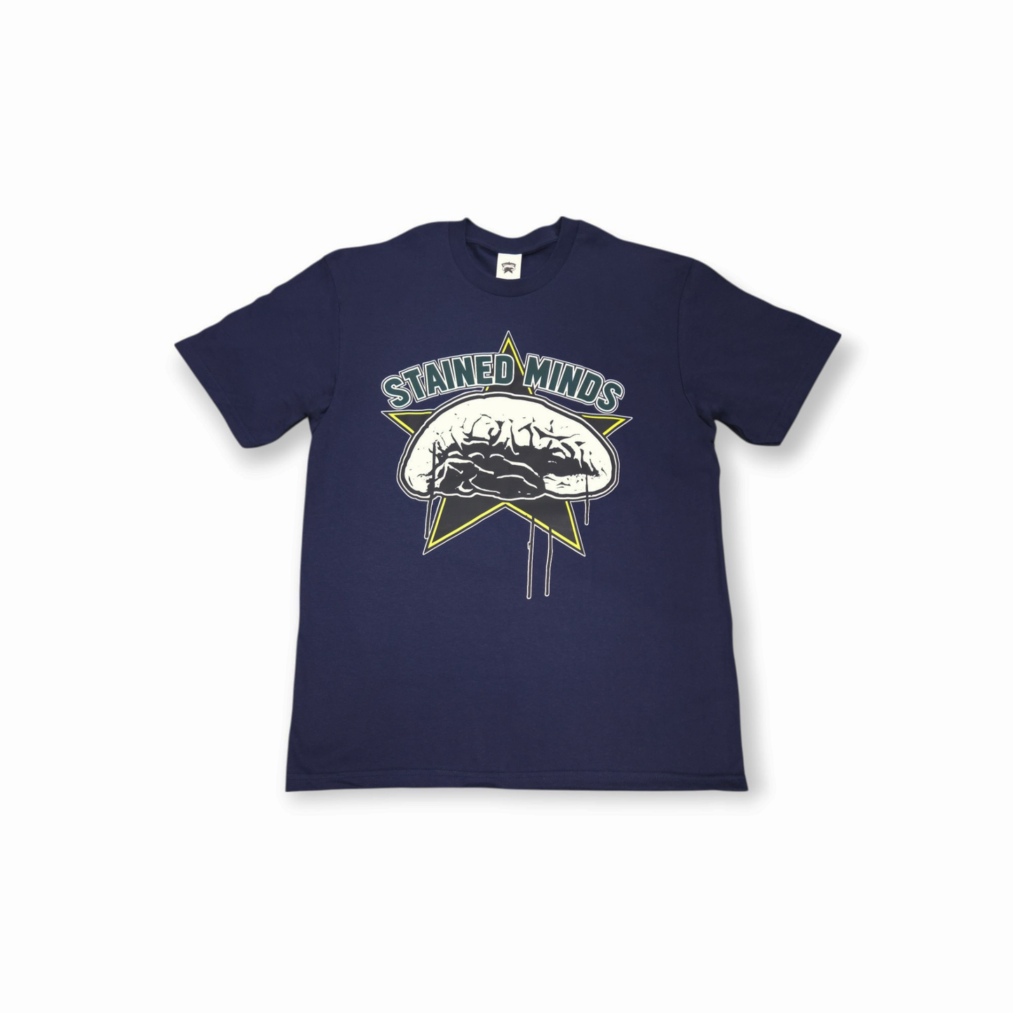 The Stained Brain - Deep - Rich Era Unisex T-Shirt | Green “Stained Minds” Logo