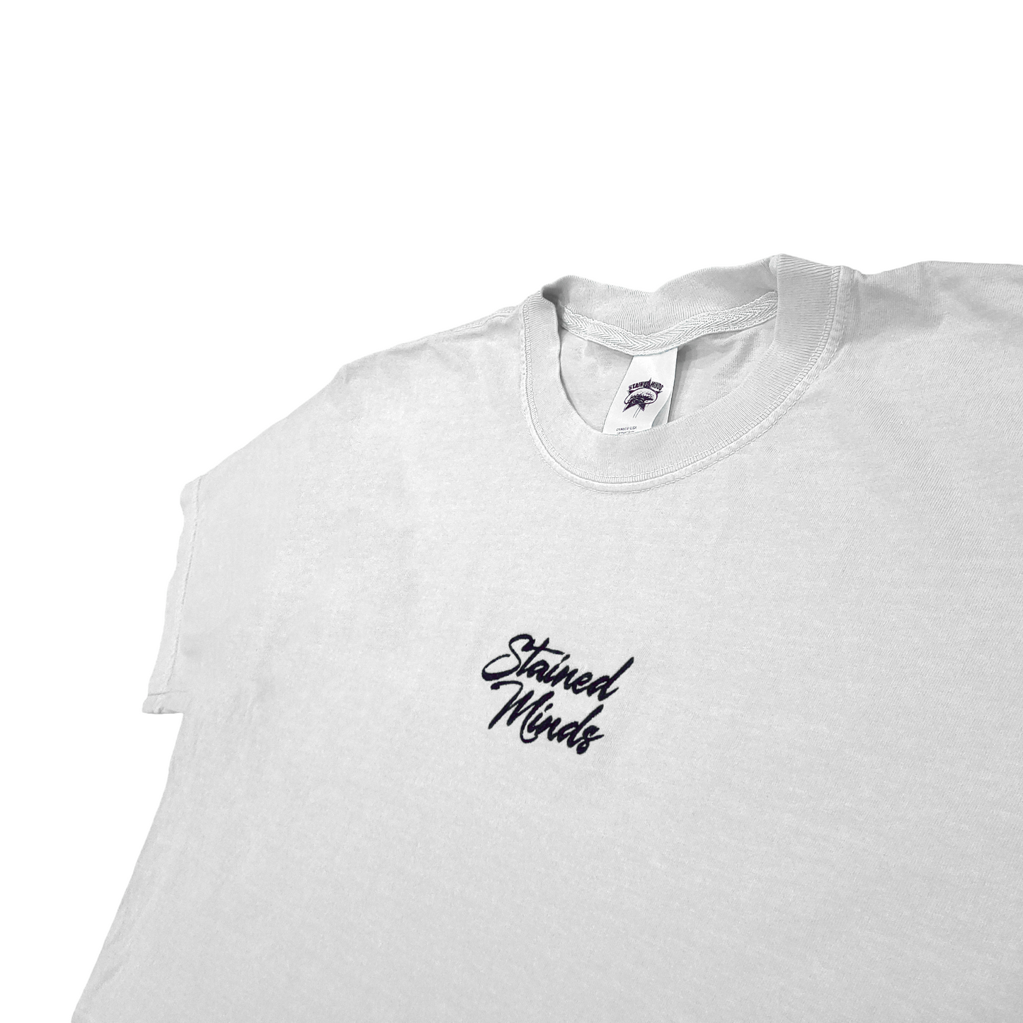 Simple Stainz - "Stained Minds" on a White Tee