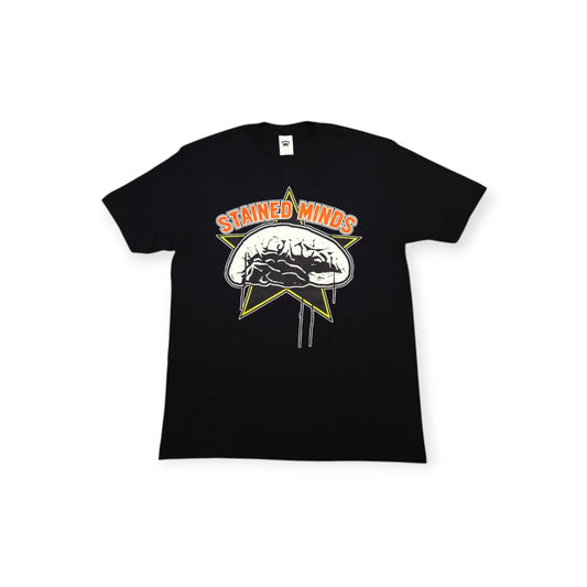 The Stained Brain – Dark - Vivid Era Unisex T-Shirt | Orange “Stained Minds” Logo
