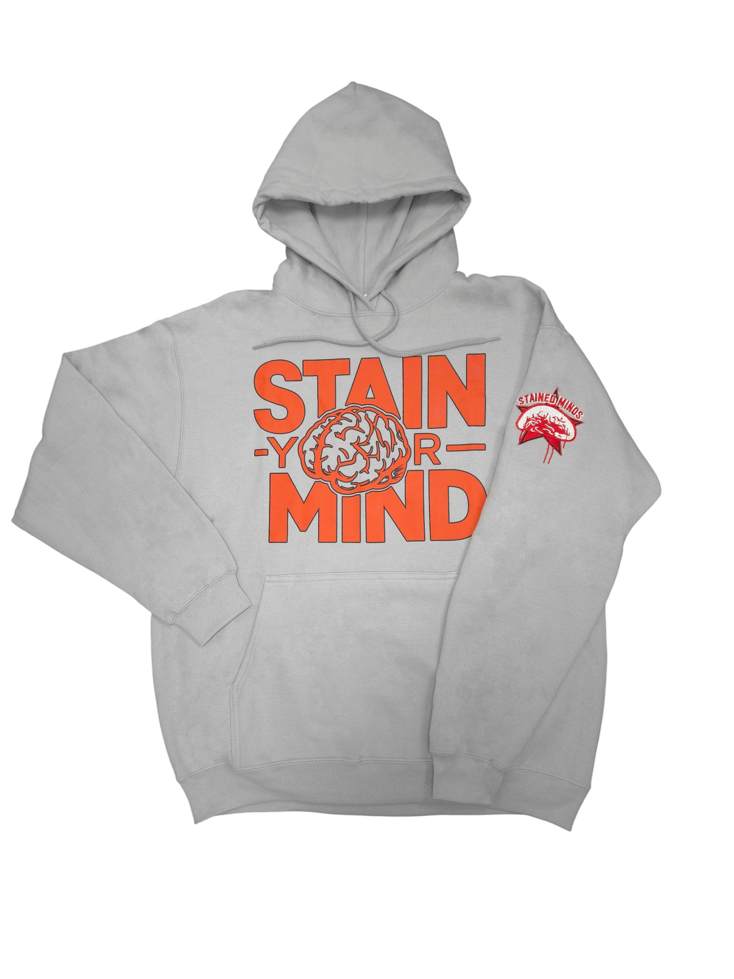 "Stain Your Mind" Red x Black - Grey Unisex Hoodie