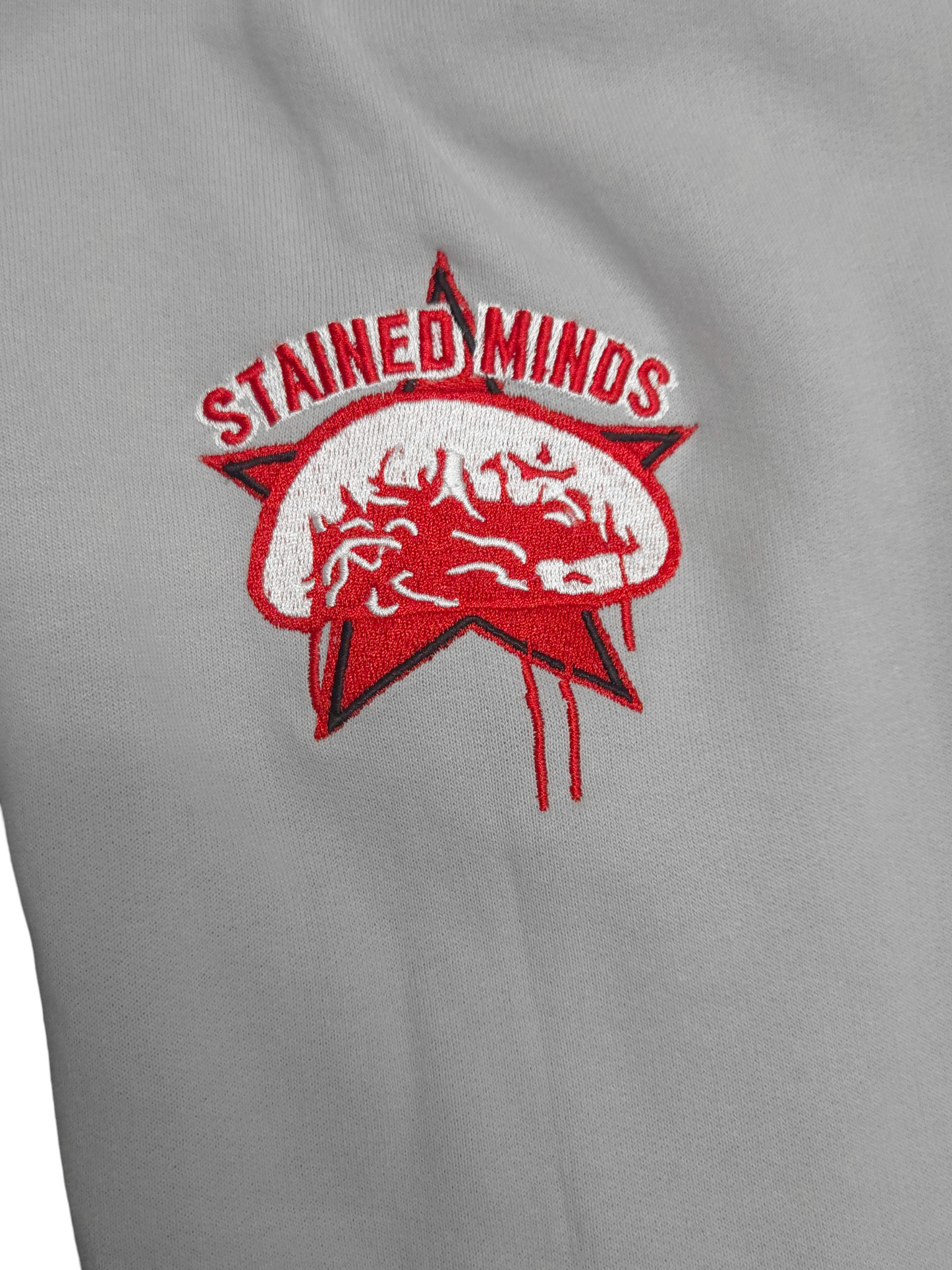 "Stain Your Mind" Red x Black - Grey Unisex Hoodie