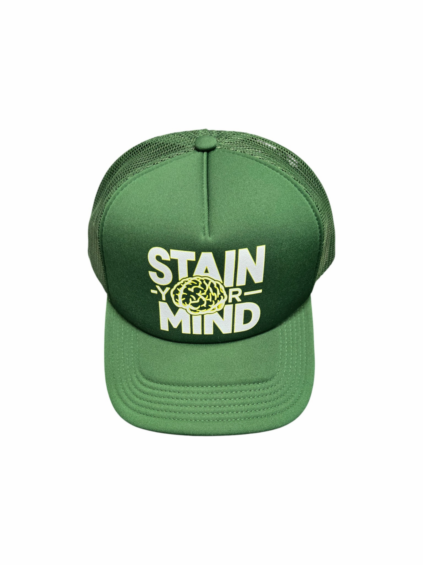 "Stain Your Mind" White x Yellow - Frame Foam Trucker Hat