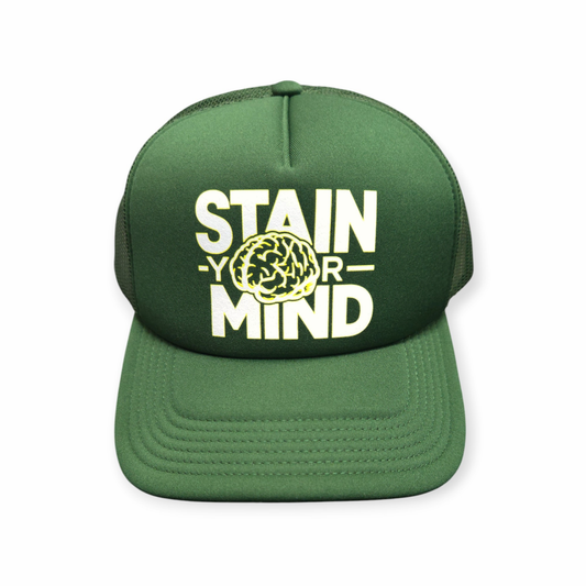 "Stain Your Mind" White x Yellow - Frame Foam Trucker Hat